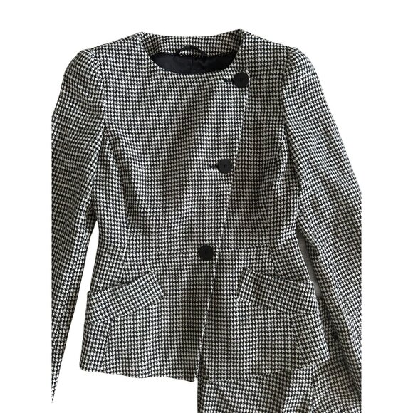 EMPORIO ARMANI Women’s Houndstooth Black White Jacket Pants Suit Sz US 36 - Picture 2 of 13